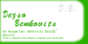 dezso benkovits business card